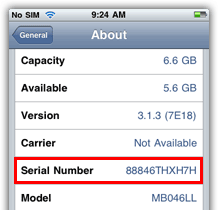 iphone serial number